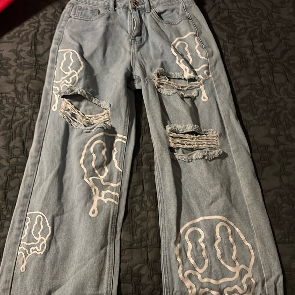 Smiley face jeans